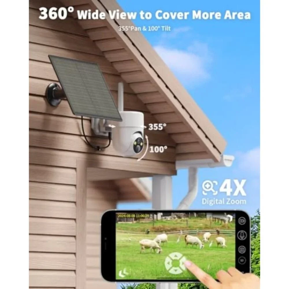4G LTE Cellular Security Camera Outdoor Wireless for Home Security, Solar Camera